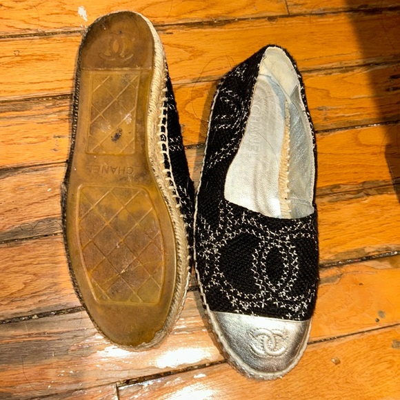 🔥 Chanel Espadrilles Lambskin Women’s Slip On 37 authentic CHANEL Tweed - Picture 3 of 12